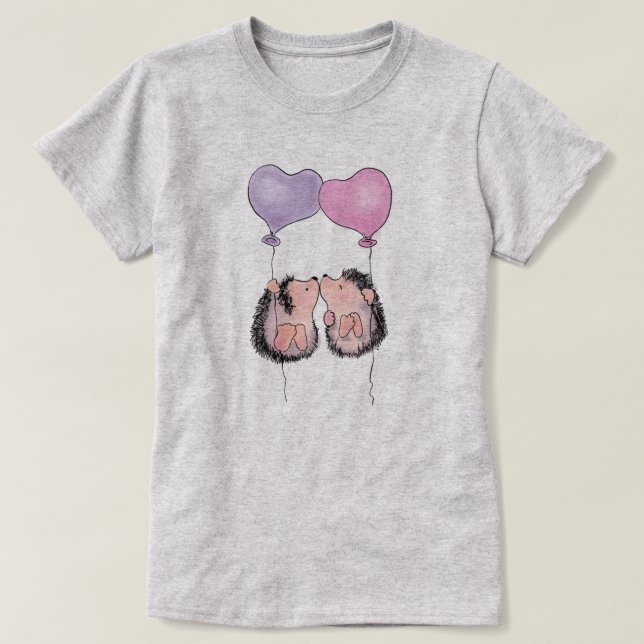 Cute Hedgehogs T-Shirt (Design Front)