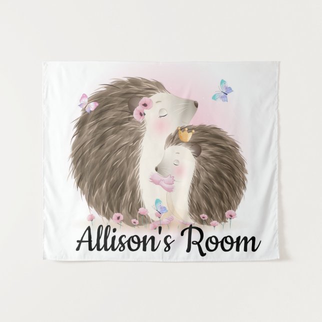 Cute Hedgehogs Tapestry (Front (Horizontal))