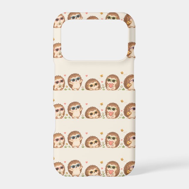 Cute Hedgehogs with Sunglasses Pattern Adorable (Back)
