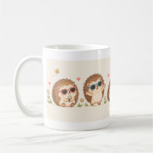Cute Hedgehogs with Sunglasses Pattern | Adorable