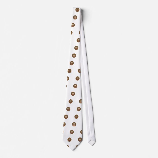 Cute Hedgehug hugging heart Tie (Front)