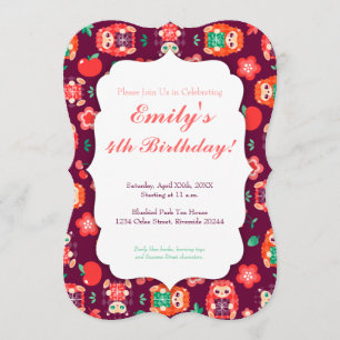Cute Hedgie with Gift - Custom Birthday Invitation