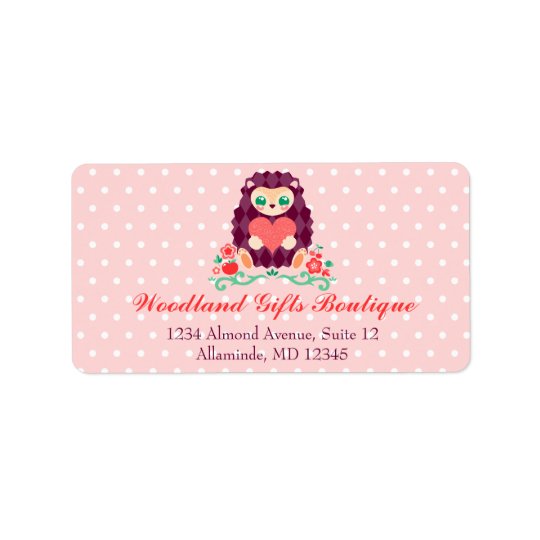 Cute Hedgie with Heart - Custom Address Labels