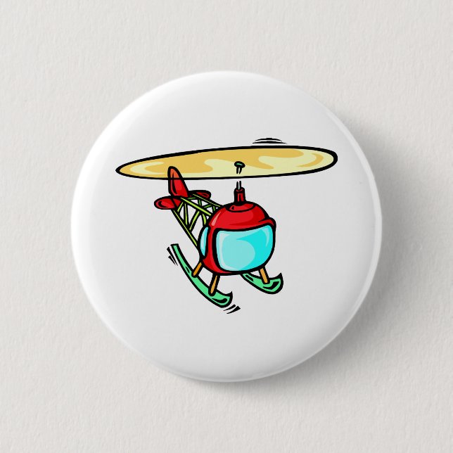 Cute Helicopter 6 Cm Round Badge (Front)