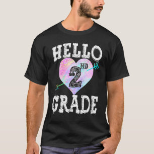 Cute Hello 2nd Grade Heart Back To School Teacher T-Shirt