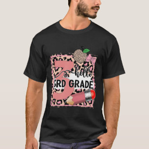 Cute Hello 3rd Grade Pink Leopard Back To School G T-Shirt