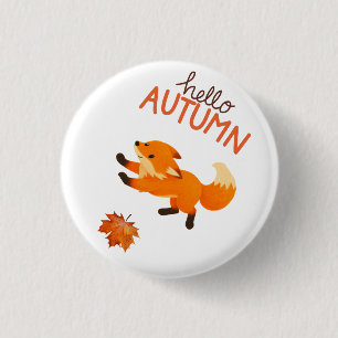 Cute Hello Autumn Fall Leaves Men's T-ShCute Heirt 3 Cm Round Badge
