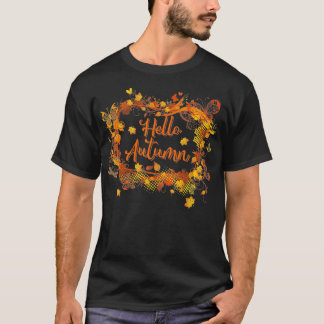 Cute Hello Autumn Season Thanksgiving and Fall Col T-Shirt