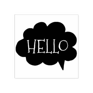 Cute Hello Cloud Talk Bubble   Art Stamp