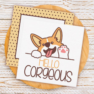 Cute Hello Corgi Dog Card