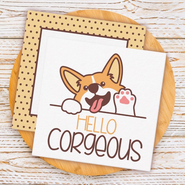 Cute Hello Corgi Dog Card (Creator Uploaded)