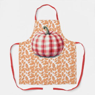 Cute hello fall plaid pumpkin apron