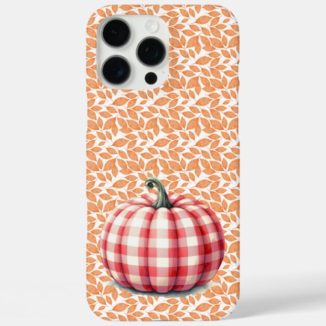 Cute hello fall plaid pumpkin Case-Mate iPhone case (Back)