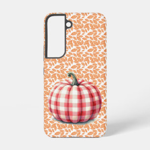 Cute hello fall plaid pumpkin samsung galaxy case