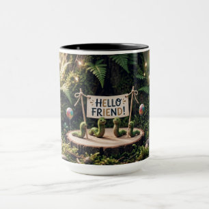 Cute Hello Friend Woodland Forest Mug