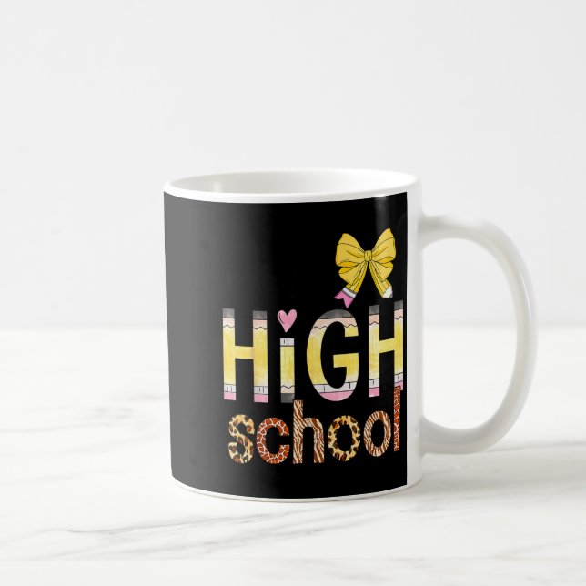 Cute Hello High School Animal Print Teacher Back T Coffee Mug (Right)