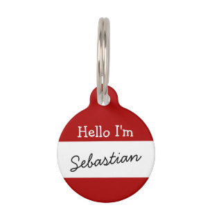 Cute Hello I am Name Tag Personalised ID