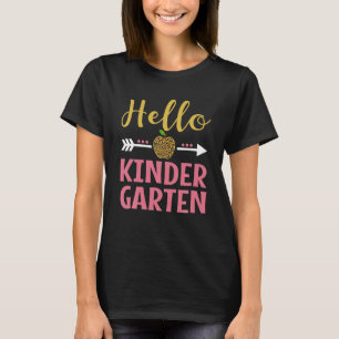 Cute Hello Kindergarten Back To School Girls T-Shirt