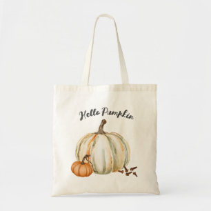 Cute Hello Pumpkin Spice Cozy Fall Tote Bag