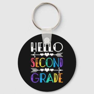 Cute Hello Second Grade Back To School First Day O Key Ring