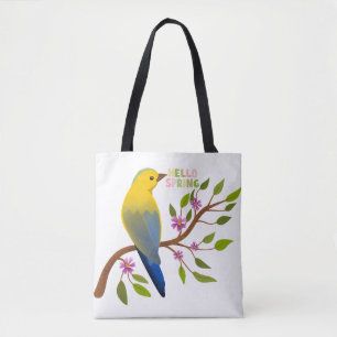 Cute Hello Spring Bird Eco-Friendly Tote Nature Bag