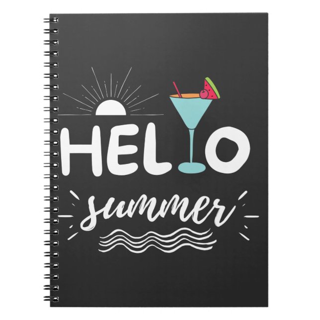 Cute Hello Summer Beach Notebook (Front)