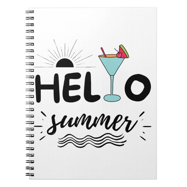 Cute Hello Summer Beach Notebook (Front)