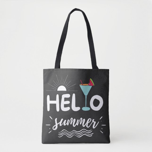 Cute Hello Summer Beach Tote Bag (Front)