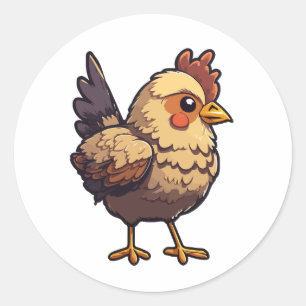 cute hen sticker cartoon style