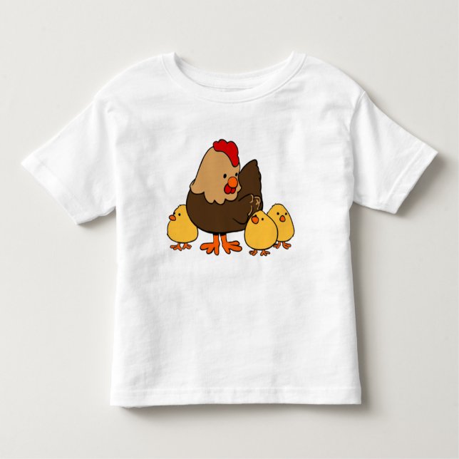 Cute Hens and Chicks Toddler T-Shirt (Front)