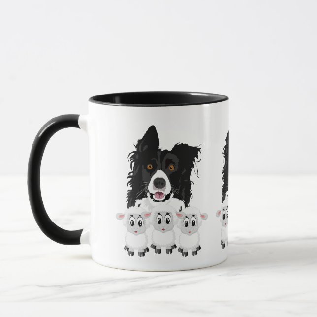 Cute Herding Dog & Sheep Mug (Left)