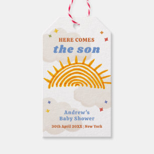 Cute Here Comes The Son Sunshine Baby Shower Gift Tags