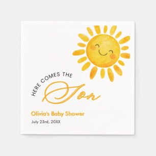 Cute Here Comes the Sun Baby Shower Napkin