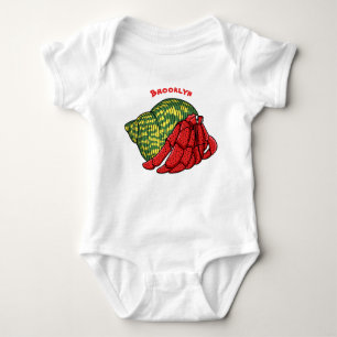 Cute hermit crab cartoon illustration baby bodysuit