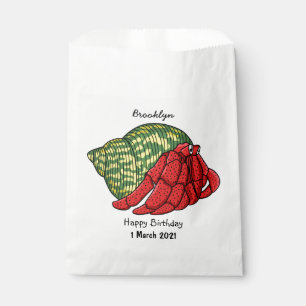 Cute hermit crab cartoon illustration favour bag