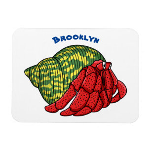 Cute hermit crab cartoon illustration magnet