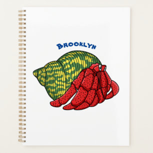 Cute hermit crab cartoon illustration planner