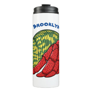Cute hermit crab cartoon illustration thermal tumbler