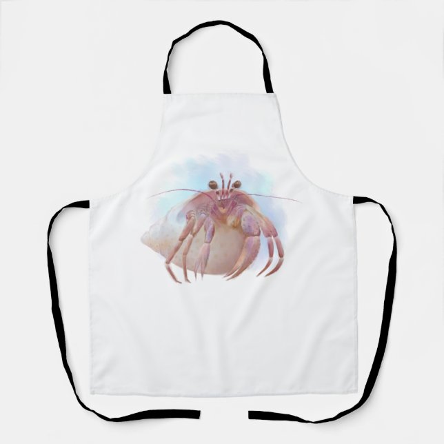 Cute hermit crab sketch apron (Front)