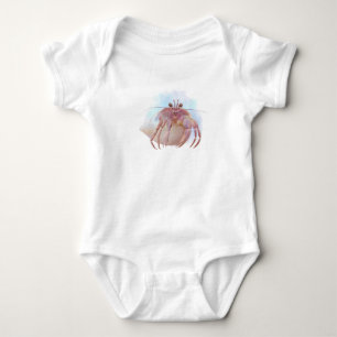 Cute hermit crab sketch baby bodysuit
