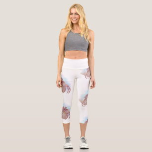 Cute hermit crab sketch capri leggings