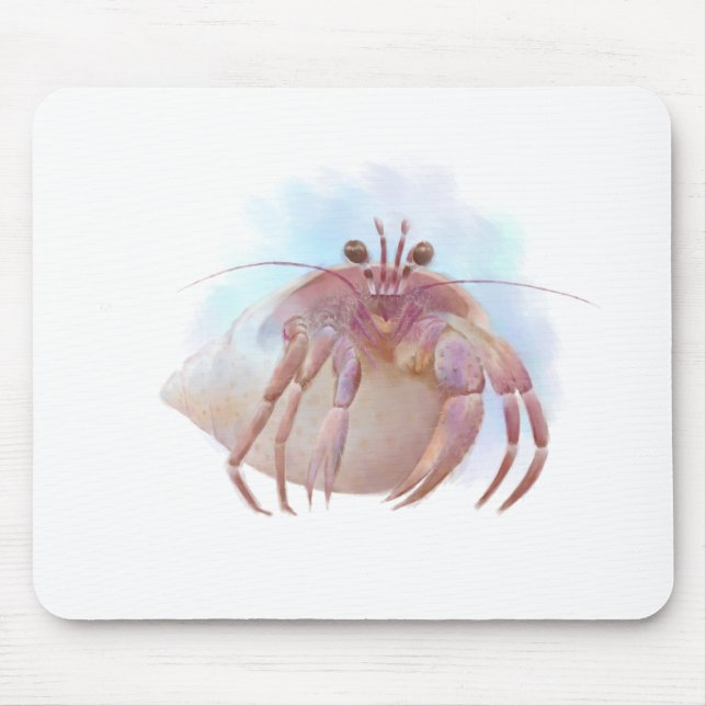 Cute hermit crab sketch mouse pad (Front)