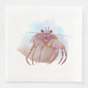 Cute hermit crab sketch napkin