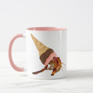Cute Hermit Crab With Ice Cream Cone Shell Mug