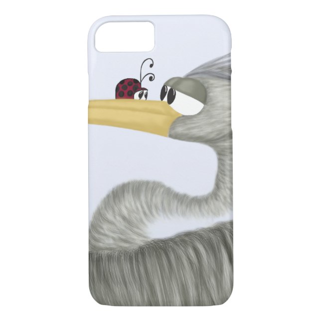 Cute Heron and Ladybug Case-Mate iPhone Case (Back)