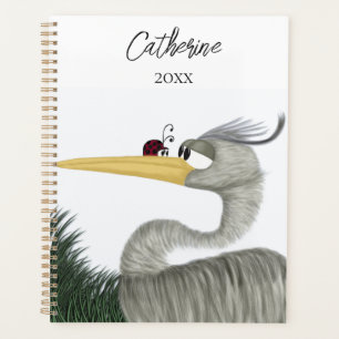 Cute Heron and Ladybug  Planner