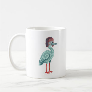 Cute Heron Plaid Trapper Hat Coffee Mug