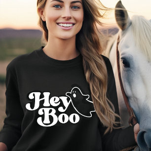 Cute Hey Boo Funny Ghost Halloween T-Shirt