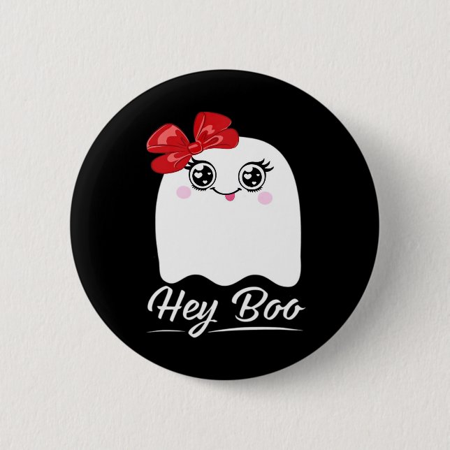 Cute Hey Boo Halloween 6 Cm Round Badge (Front)
