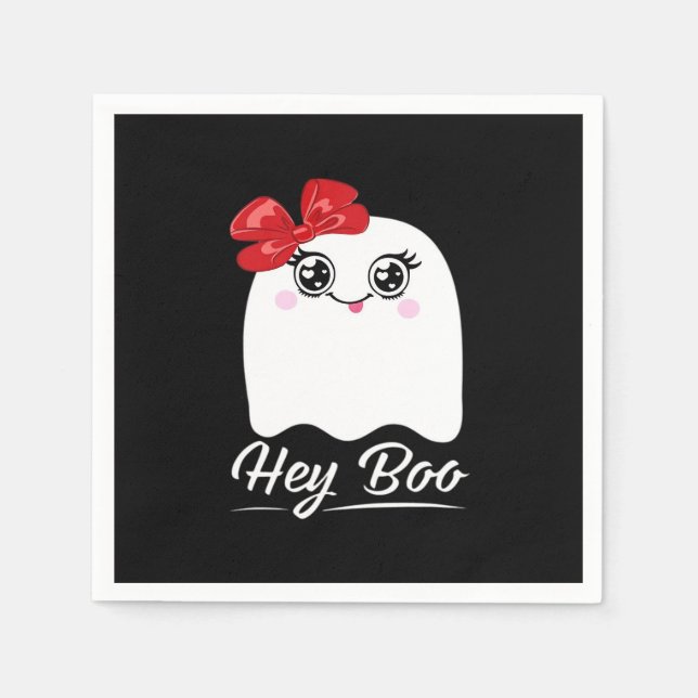 Cute Hey Boo Halloween Napkin (Front)